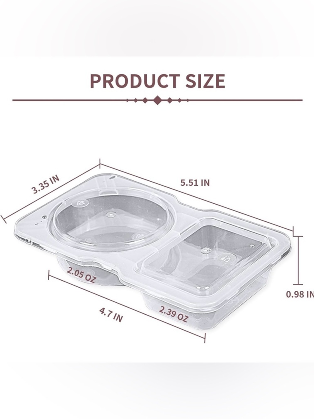 30 PCS Double Compartment Condiments Containers w/Lids Leakproof BPA-Free Snack - Picture 3 of 11